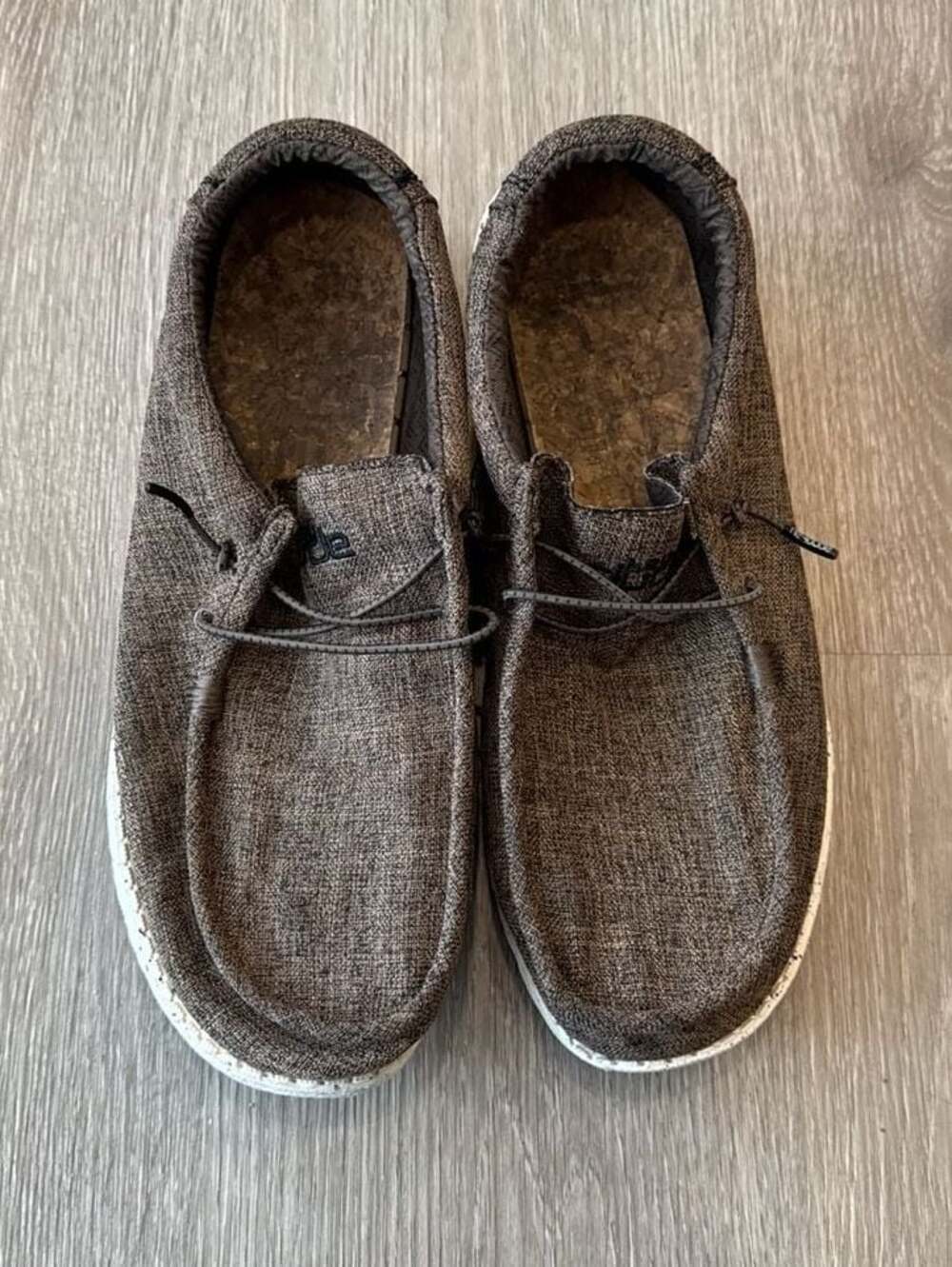 Hey Dude Men's Wally Eco Linen Shoes in Dark Brown